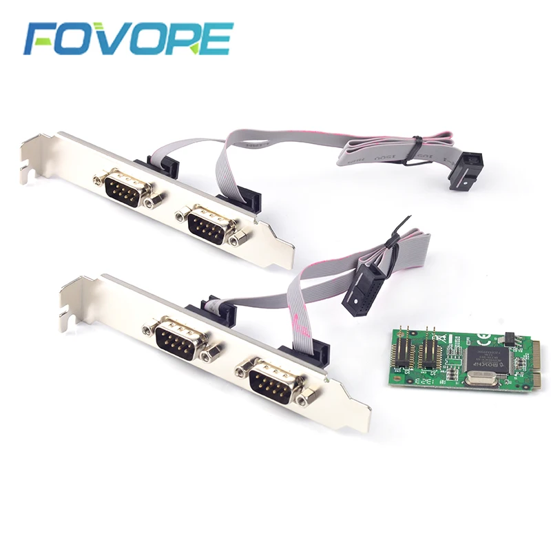 4 ports Serial port DB9 RS232 Mini PCI e adapter RS-232 RS 232 PCI-e onverter controller Expansion Card MosChip MCS9904 | Компьютеры и