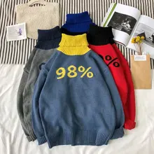 Большой вязаный шарф-водолазка, свитер, Болеро для женщин, кашемировые зимние свободные свитера в стиле Харадзюку с высоким воротом, большие размеры, Col Roule