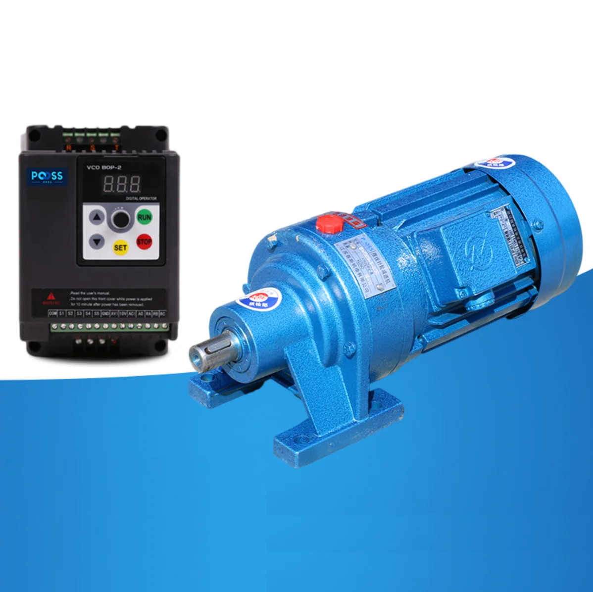 BWD cycloid reducer, B09 370W, direct connection type、With frequency converter、AC380, lifting, high torque, low speed motor