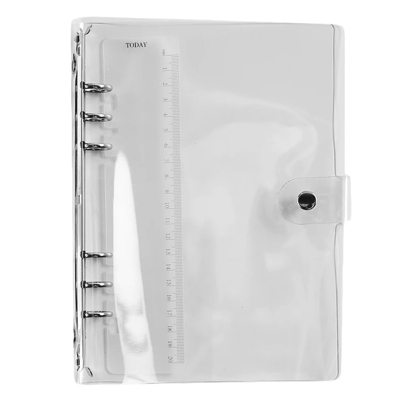 PVC 부드러운 투명 바인더 커버 쉘, 6 링 느슨한 잎 노트북 폴더, 일기 학교 사무용품, 문구, A5, A6, A7