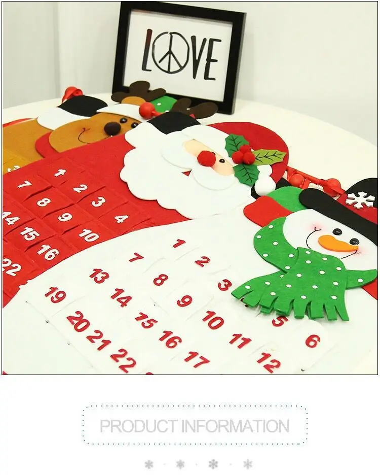 Креативная Рождественская елка календарь Санта Клаус Снеговик Олень рождественское день рождения Адвент календарь с карманами новогодний декор