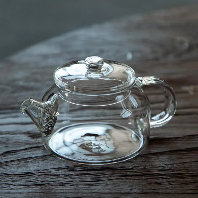 

Чайник домашний из термостойкого стекла, 170 мл, керамическая чайная посуда, креативный маленький чайник, Прозрачный цветочный чайник для офиса, чайник для чая в стиле кунг-фу