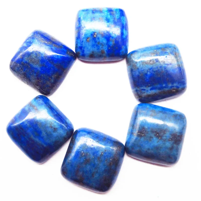 10 шт. Lapis Lazuli квадратный Кабина Кабошон 15x5 мм