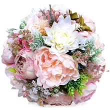 Свадебный букет пион букет свадебные цветы Шелковый свадебный букет