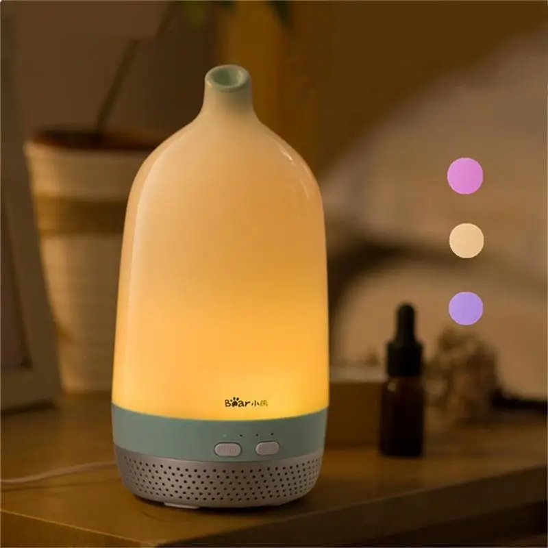 

Bear JSQ-D02E1 Mini Desktop Fogging Humidifier 200ml 9W Power for Home Office Yellow Pink Purle LED Color Lights