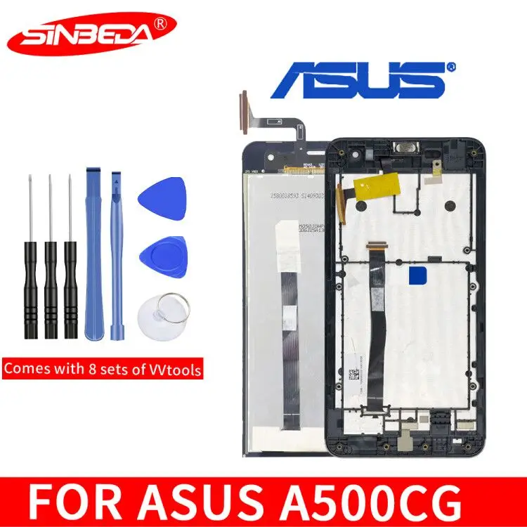 

Sinbeda For ASUS Zenfone 5 T00J A500KL A500CG A501CG LCD Display Touch Screen Digitizer with frame Assembly Replacement parts