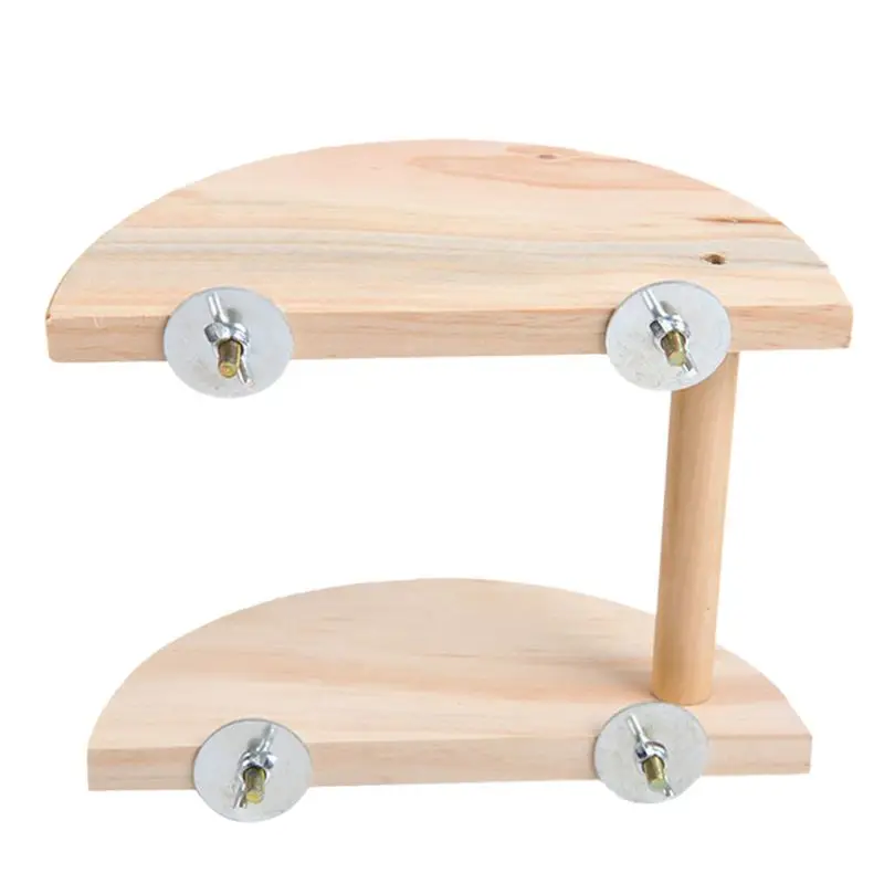 

2 Layer Bird Wooden Platform for Chinchilla Hamster Small Animals Exercise Toy