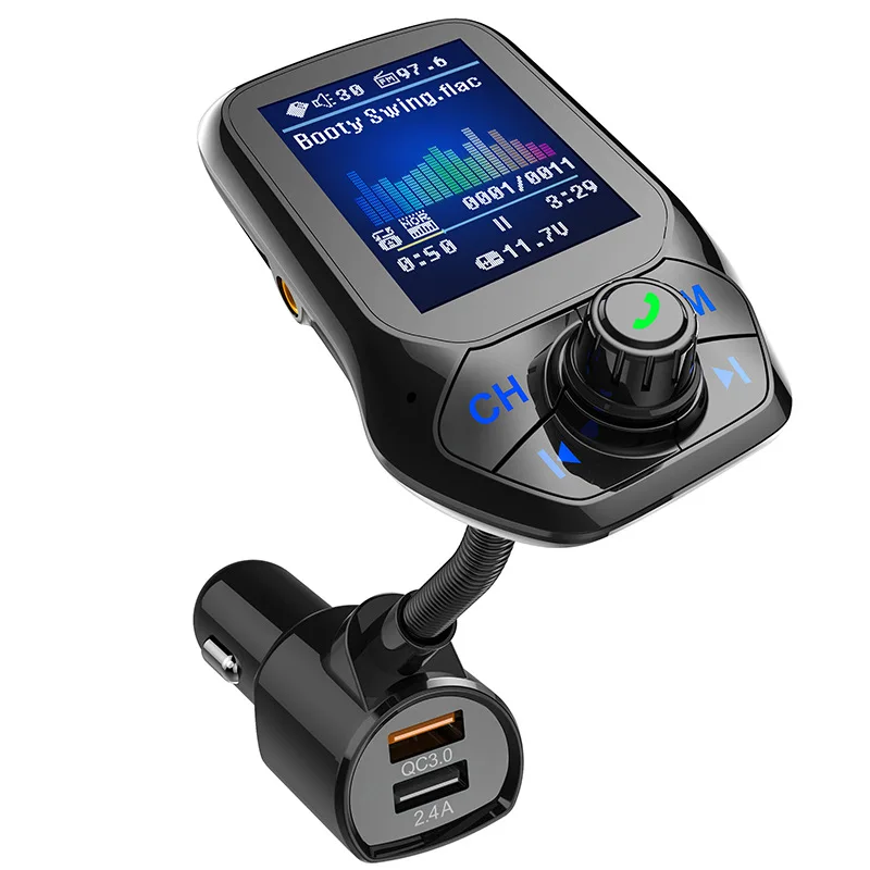 T43 автомобильное крепление Bluetooth MP3 многофункциональный большой цветной экран QC3.0 Bluetooth автомобильное зарядное устройство без потерь автомобильное крепление Bluetooth Pla