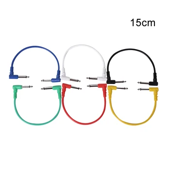 

6 Colors Audio Speaker Microphone Right Angle Plugs Musical Instrument Flexible Noise Reduction Professional Guitar Patch Cable