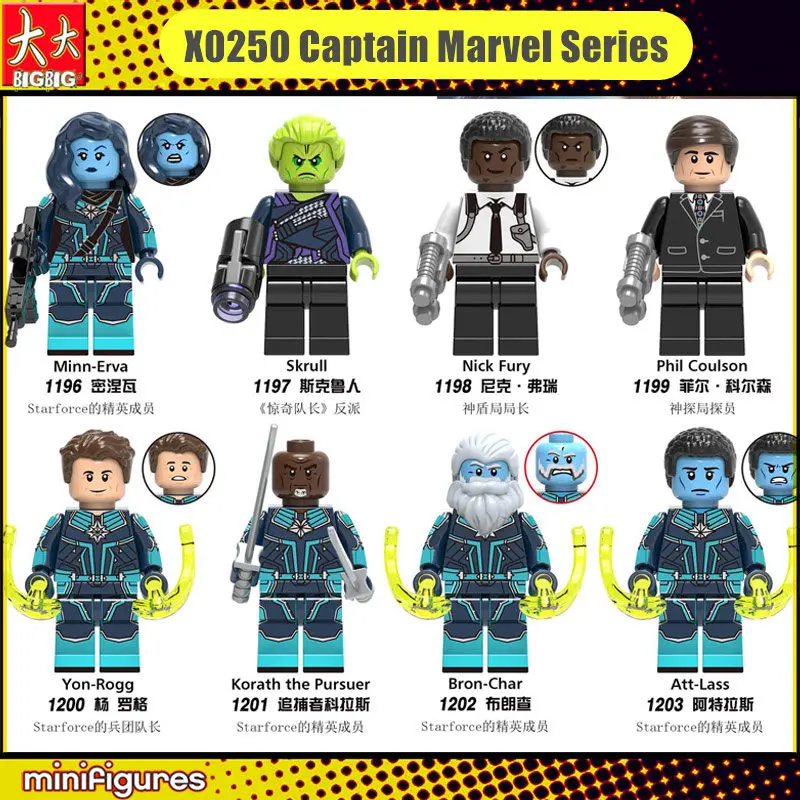 8 шт./компл. мини Обучающие игрушки капитан серия Marvel фигурку герои в собранном виде строительных блоков в форме миньона Джорджа из мультфильма "X0250