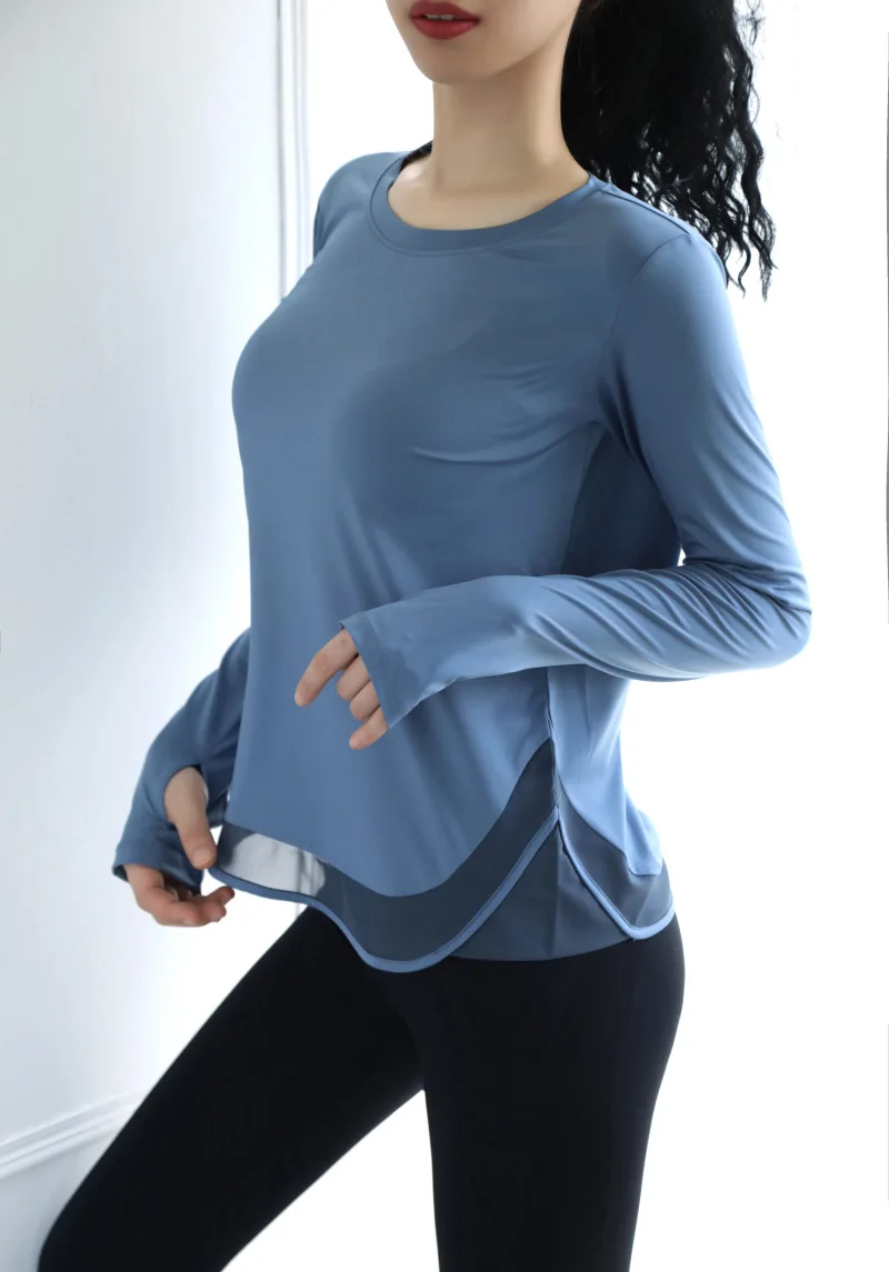 Женские топы Спортивные Свободные Джерси Mujer Dri Fit, тренировочные рубашки с круглым вырезом и длинным рукавом для занятий йогой, женская футболка для тренировок