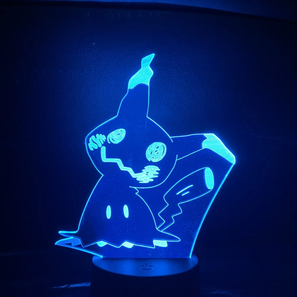 Pokemon Go Mimikyu рисунок детский ночной Светильник СВЕТОДИОДНЫЙ Цвет Изменение прикроватная атмосфера Новинка лампы подарок Usb светодиодный светильник ребенок Mimikyu