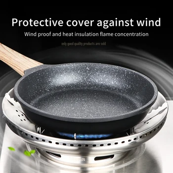 

Kitchen Accessories Gathers Windproof Stainless Steel Gas Stove Cover Energy-Saving Home Multifunction Universal Cooker Bracket