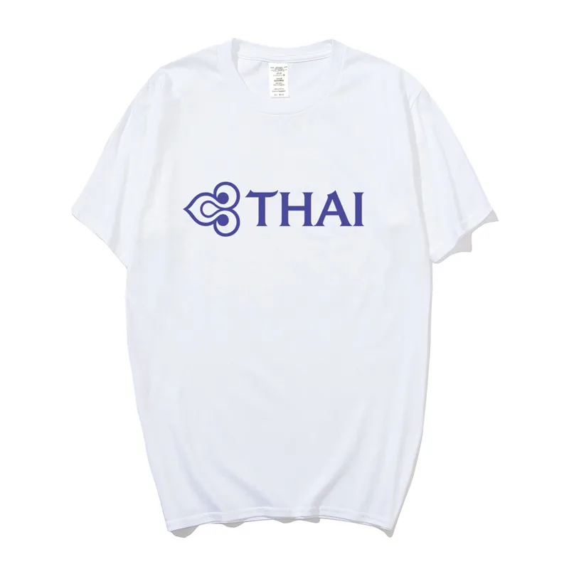 Футболка Thai Airways Мужская хлопковая футболка Airline футболки с коротким рукавом и
