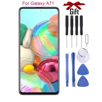 

iPartsBuy for Galaxy A71 Original Super AMOLED Material LCD Screen and Digitizer Full Assembly with Frame