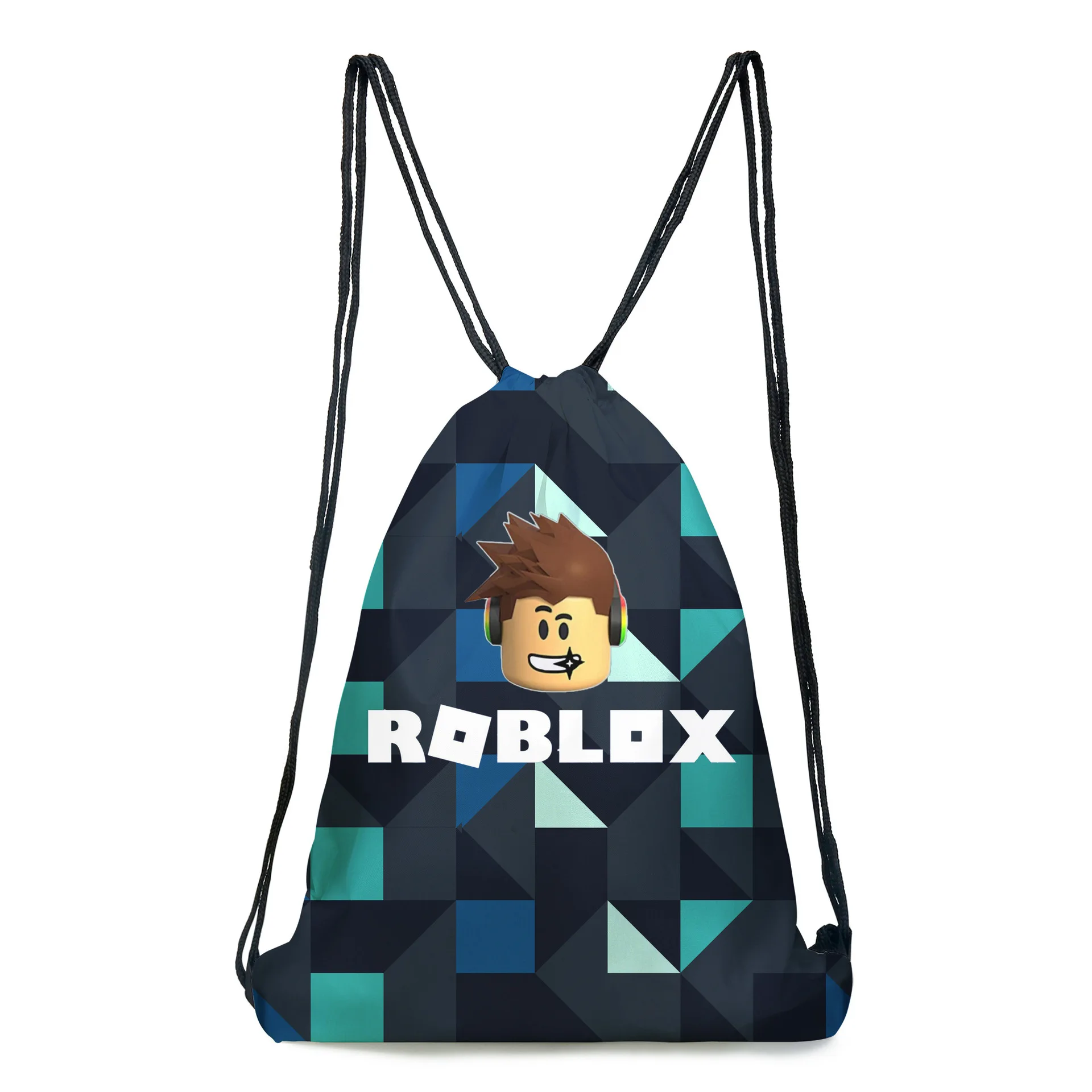 

Original Roblox Game Two-piece Set Drawstring Pocket Student Schoolbag Children Backpack Cartoon Printing New Style