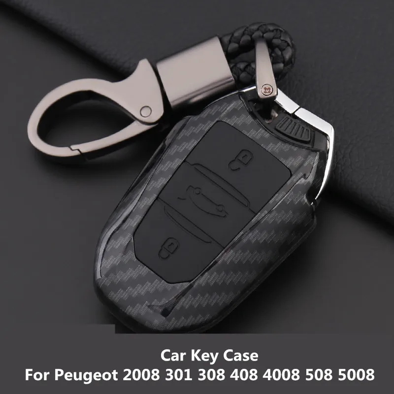 

Автомобильный ключ протектор для Peugeot 2008 301 308 408 4008 508 5008 чехол для ключей автомобиля из углеродного волокна