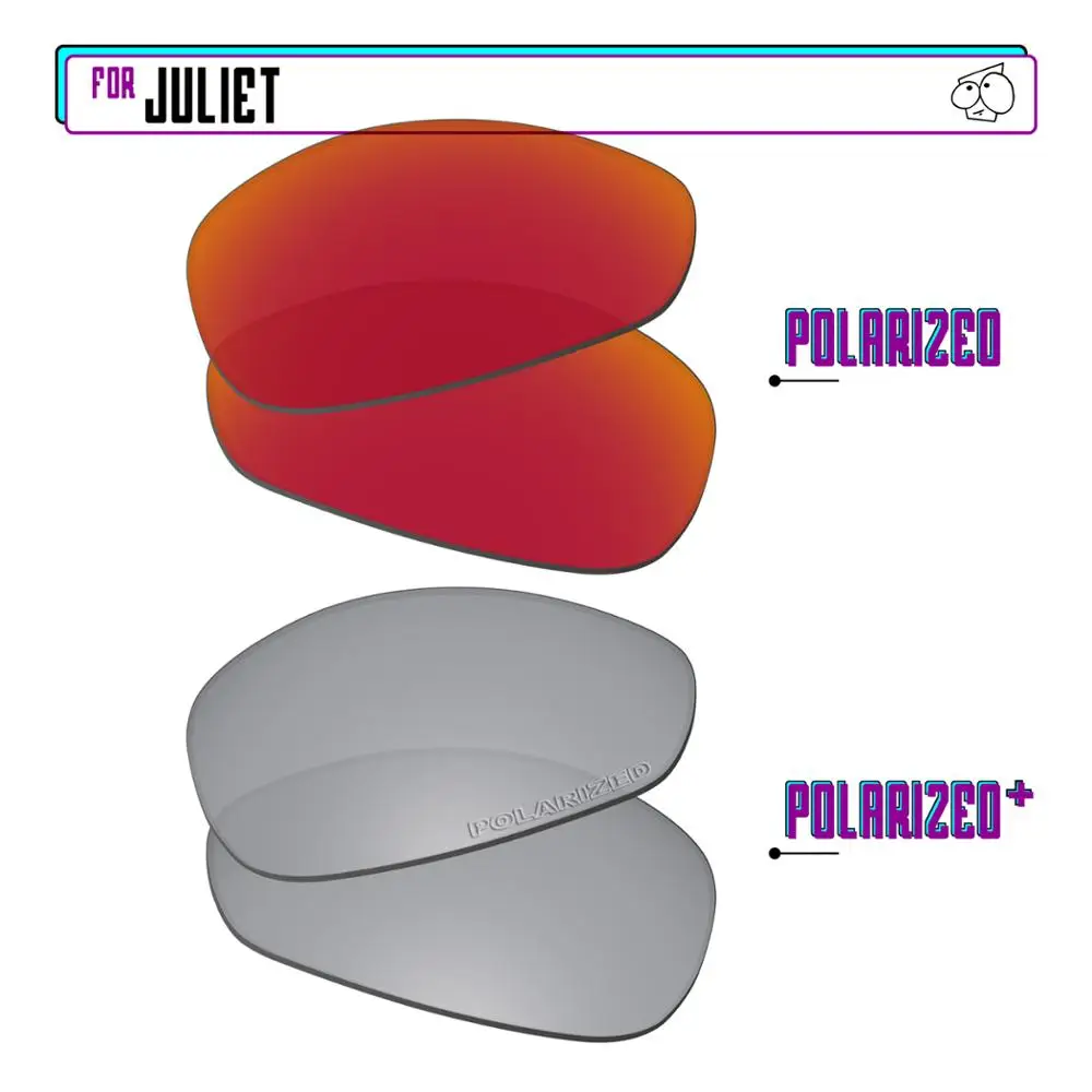 

EZReplace Polarized Replacement Lenses for - Oakley Juliet Sunglasses - Silver P Plus-Red P