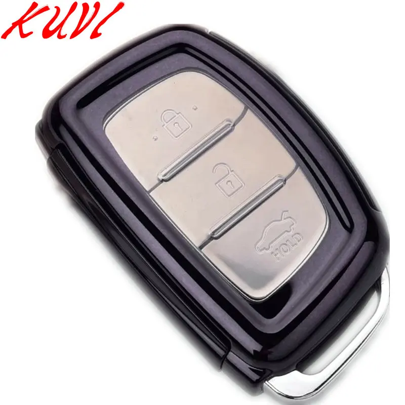 Ceyes ТПУ чехол для ключей защитный чехол для hyundai i10 i20 i30 Elantra Accent IX25 IX35 IX45 дистанционный держатель оболочки авто аксессуары - Название цвета: Черный