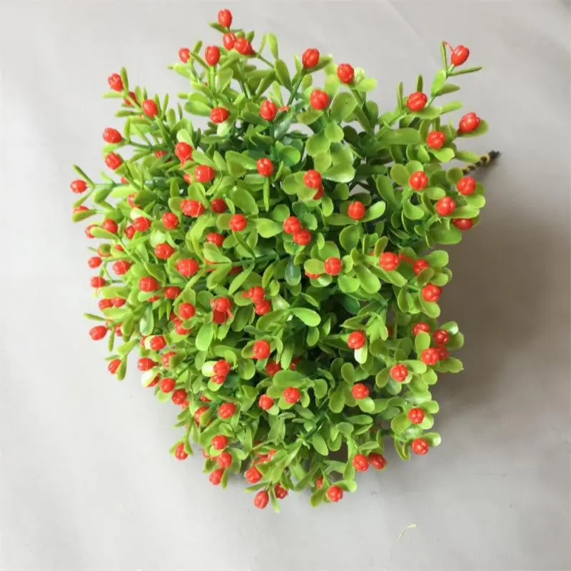 1pcs Artificial Flowers Bundles Fake Outdoor Faux Plastic Greenery Shrubs Plants Decor For Outside Hanging Planter Wedding | Дом и сад