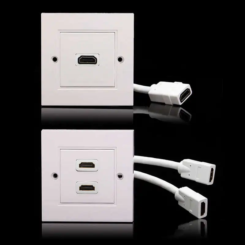 Великобритания Разъем Порт Hd Hdmi настенная панель британский с коротким кабелем видео вилка зарядное устройство электрическая розетка(один порт