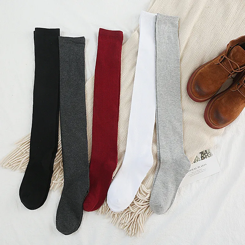 

Ladies Over The Knee Thigh High Womens Stretch Girls Cotton Socks One Size