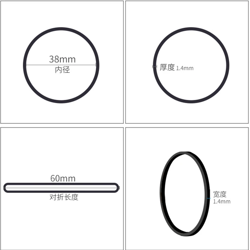 1000Pcs Rubber Band Black Elastic Bands for Office School Home Strong Elastic Hair Band Loop Office Supplies 25*14mm/38*14mm