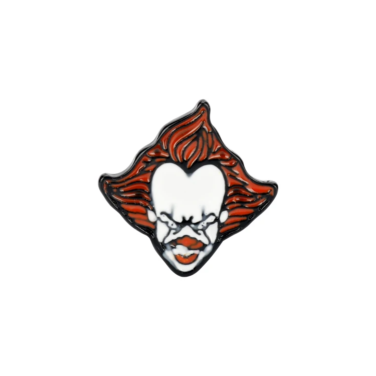 D566 Ювелирные изделия из фильма ужасов Стивен Кинг это мультфильм Pennywise эмалированные булавки броши бумажная лодка значок булавка на лацкане Хэллоуин косплей подарок - Окраска металла: D566