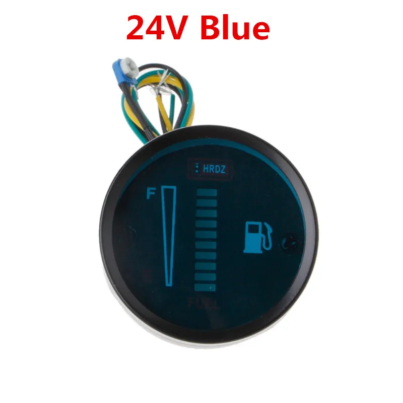 24V Blue 12 В/24 В Универсальный " 52 мм Автомобильный мотоцикл измеритель уровня топлива 8 Светодиодный светильник дисплей Прямая поставка - Цвет: 24V Blue