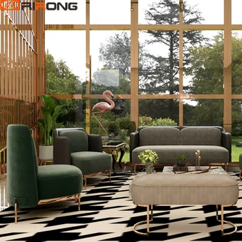 

Italy Design Home Living Room Hotel Reception Area Fabric Velet Sofa Chair Lint Leather Home furniture Sofa Set Couch
