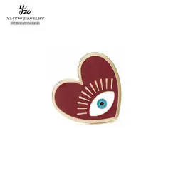 YMYW модный простой индийский глаз красная эмаль кольцо с большим сердцем милые аксессуары кольца для девочек Женский подарок на день