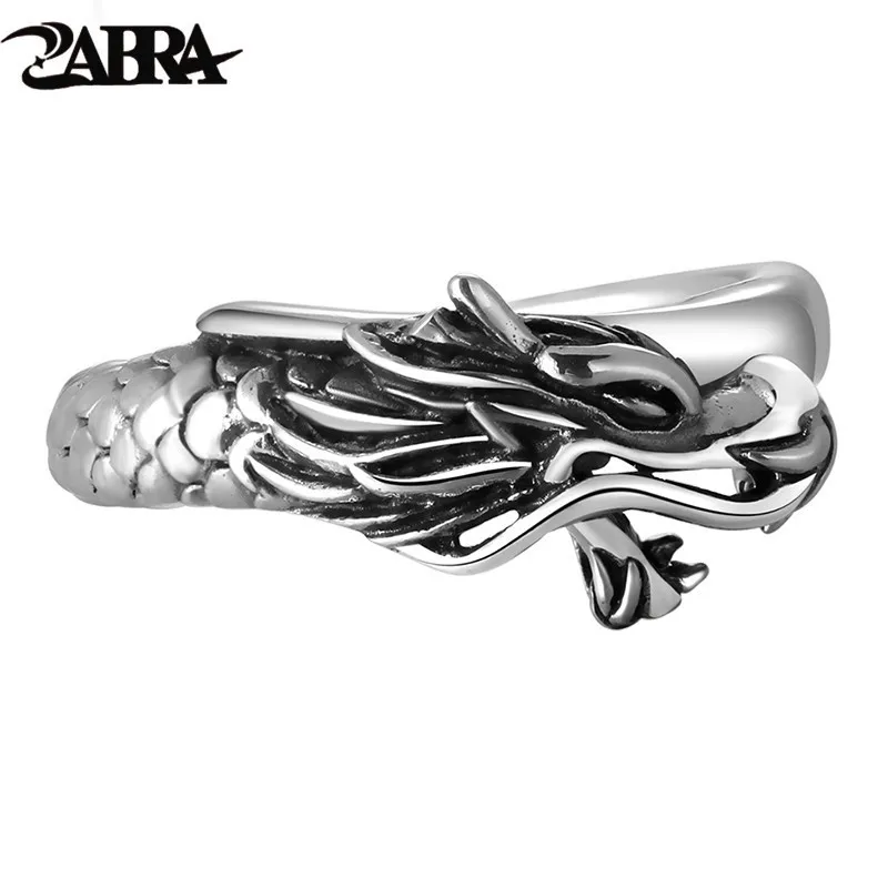 ZABRA 100% 925 пробы серебряное винтажное кольцо дракона для мужчин женщин стимпанк