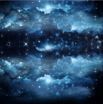 

8x8FT Beautiful Fairy Tale Night Sky Sparkle Stars White Glow Clouds Custom Photo Studio Background Backdrop Vinyl 10x10 10x12