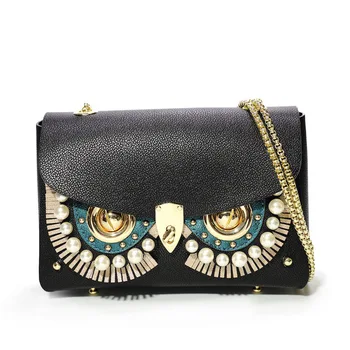 

Ladies Fashion Owl Decoration Handbags High-quality Genuine Leather Crossbody Bags Female Casual Chain Shoulder Messenger Bags