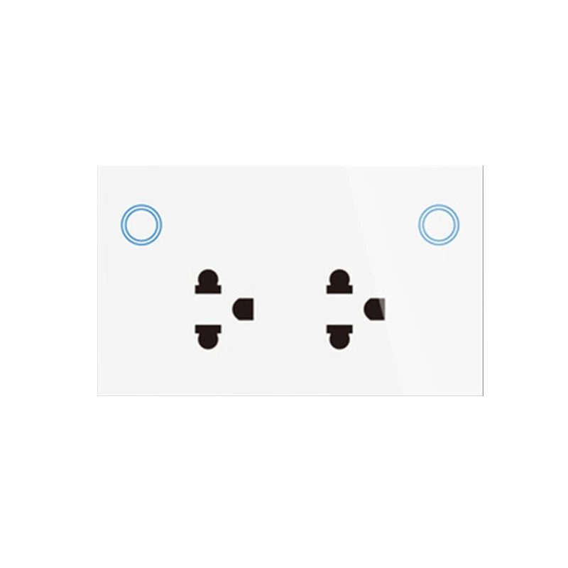 

120 US Standard USB Wall Power Socket,OEM ODM Tempered Glass Panel WiFi Dual USB Dual Plug Socket outlet,120*74mm(4.72*2.83inch)