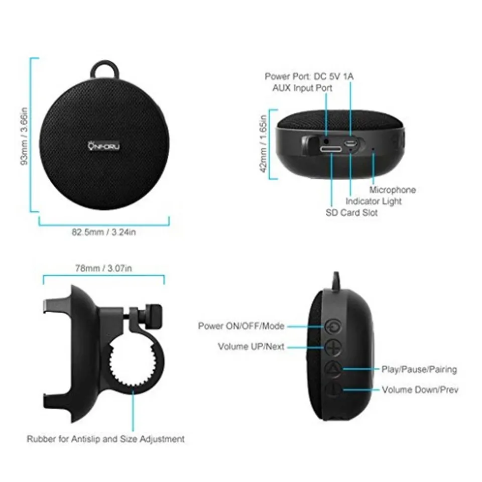 Ipx7 водонепроницаемый динамик для велосипедов Bluetooth наружная велосипедная колонка Душ динамик аудио коробка голосовой усилитель Портативная акустика