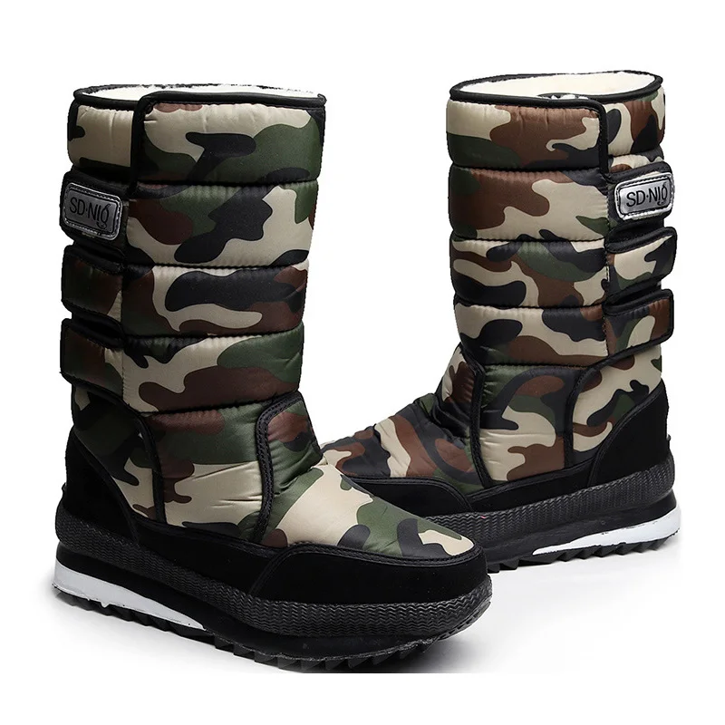 

Plush Mid-calf Boots Women Camouflage Fur Warm Snow Boots Outdoor Winter Boots Women Boots Platform Waterproof Winter Shoe Women