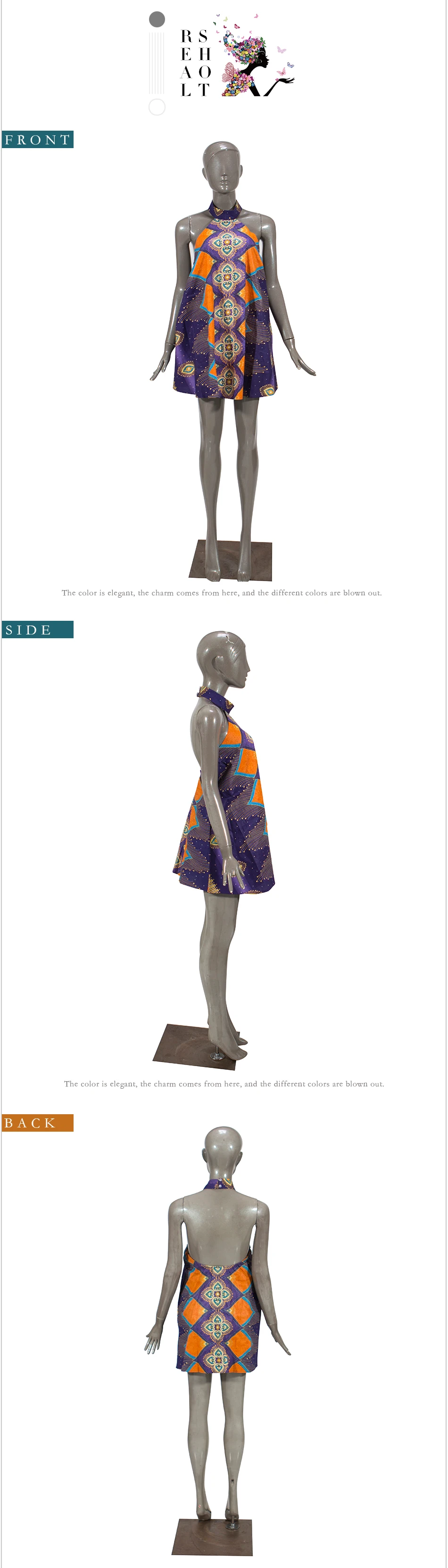 Африканские платья для женщин Dashiki Femme платье Базен Riche Анкара принцесса печати Хлопок Короткое платье бренд мода WY5127