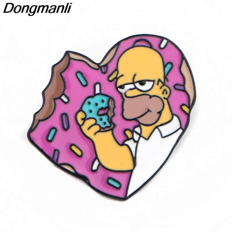 P4051 Dongmanli мультфильм ювелирные изделия пончик металлическая Глянцевая булавки и броши симпатичный значок на булавке значок подарки другу