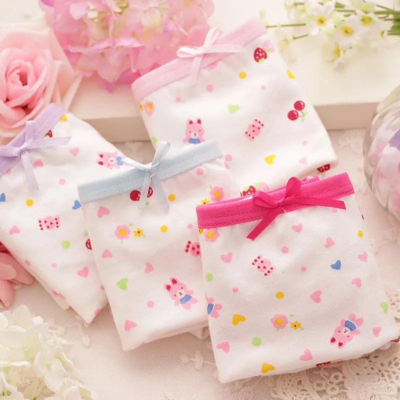 Style6 randomly 4pcs 4 шт./лот; Детские хлопковые трусы; удобные и дышащие трусы для девочек; милые трусы с рисунком; детское нижнее белье - Цвет: Style6 randomly 4pcs