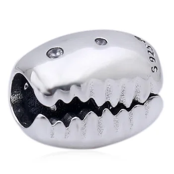 

Original Vintage Coffee Bean Shell With Crystal Beads Fit 925 Sterling Silver Bead Charm Pandora Bracelet Bangle Diy Jewelry