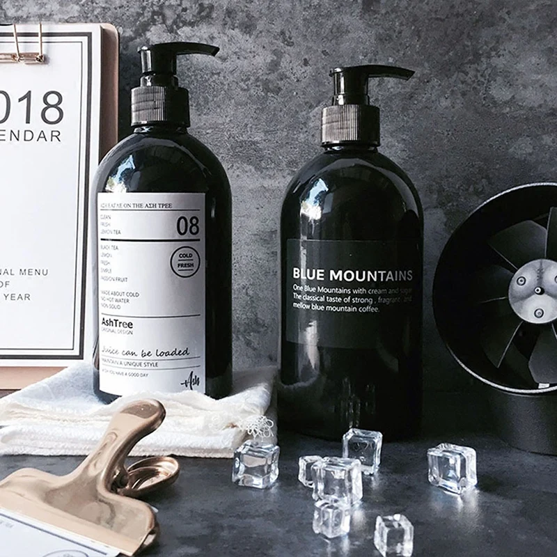 

500ML Bath Shampoo Bottle Body Wash Hair Conditioner Dispenser Plastic Storage Bottles Shampoo Bottles Bathroom Supplies