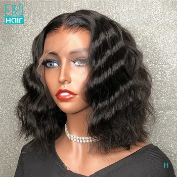 

150% Deep Wave Lace Front Human Hair Wigs For Women PrePlucked Brazilian Remy Short BOB 13x6 Lace Front Wig 360 Lace Frontal Wig