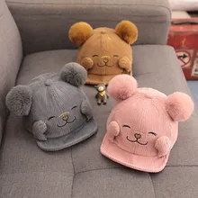 Детская бейсболка в Корейском стиле на осень и зиму, Вельветовая бейсболка для мальчиков и девочек 1-3 лет, Новое поступление