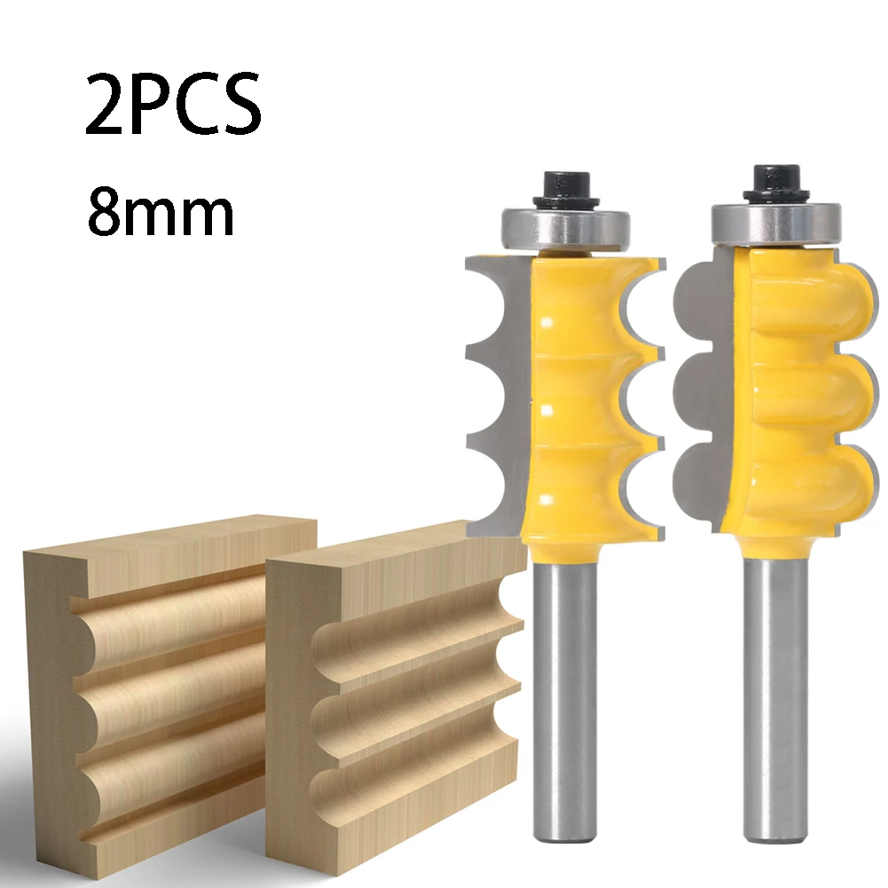 

2PCS 8mm Shank Stile & Drawer Panel Molding Router Bit Set Woodworking Milling Cutters