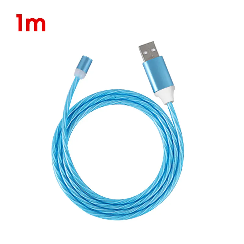 1 м течёт светодиодный кабель для телефона Xiaomi Redmi Note 7 8 зарядный кабель Micro usb type C Android зарядный кабель для телефона samsung s9 - Цвет: 02