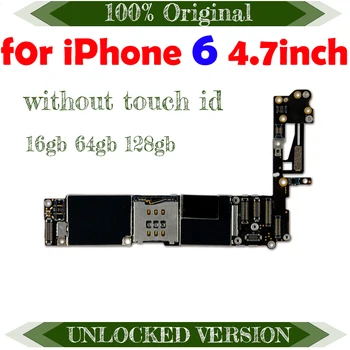

16/32/64/128GB without fingerprint motherboard for iphone 6 unlocked mainboard install IOS System logic board with chips plate