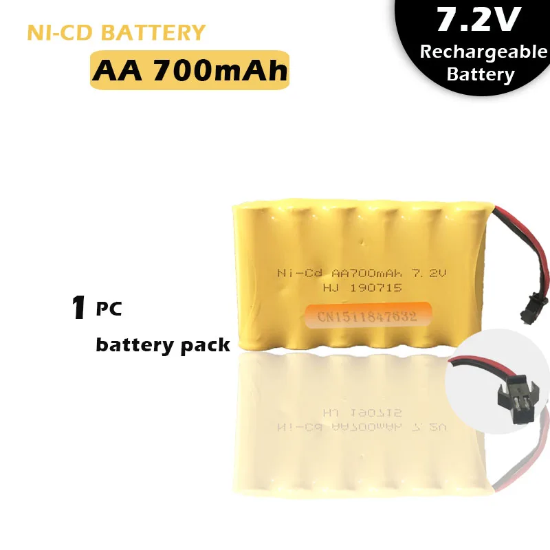 

7.2v battery 700mah ni-cd 7.2v aa battery nicd batteries pack ni cd rechargeable for RC boat model car electric toys tank