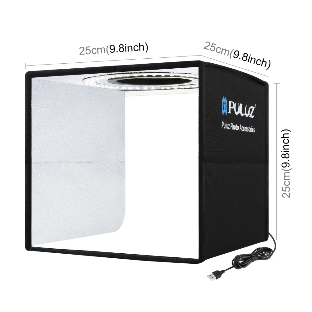 Puluz Mini Photo Studio Lightbox 3 Model LED Light Photography Softbox Folding Shooting Tent Box Kit 6/12 Backdrops Studio Box