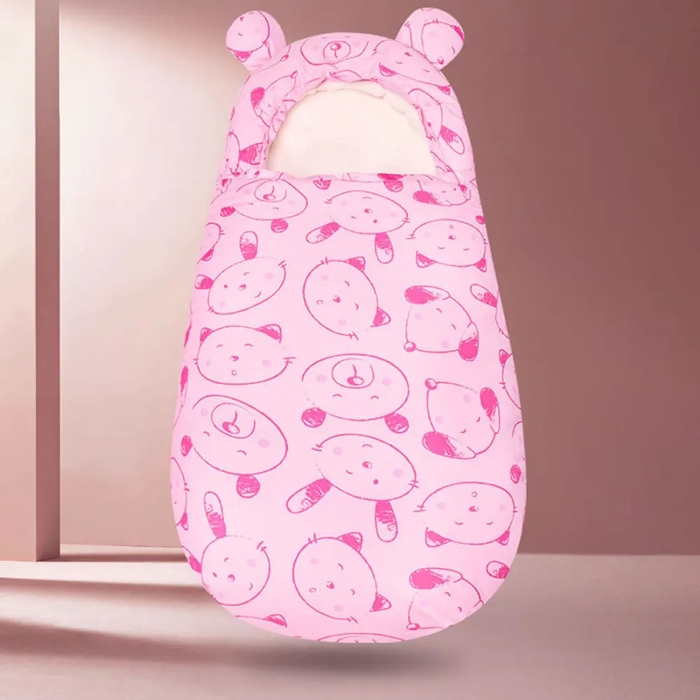 bear-pink-1 Детский спальный мешок, конверт, кокон, зимний ветронепроницаемый плед, конверт, детский спальный халат, коляска, муфта для ног, детский кокон для новорожденных - Цвет: bear-pink-1